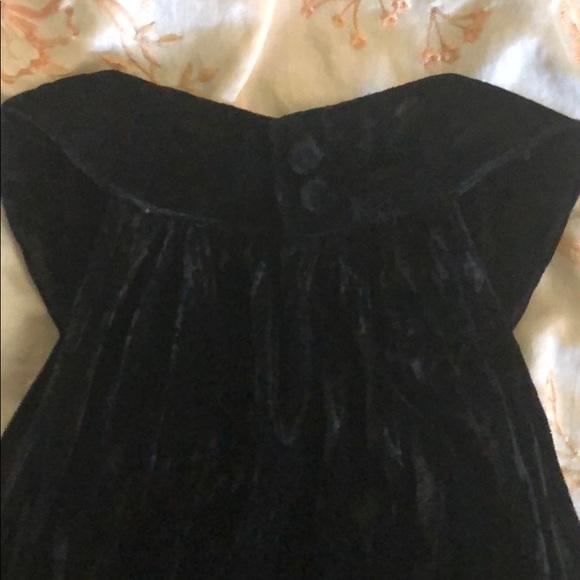( 3 for $40 )- Beautiful Black Velvet Top with pearl neck design - Picture 4 of 5